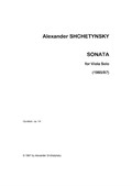 Sonata for Viola Solo