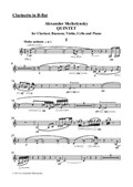 Quintet for clarinet, bassoon, violin, cello and piano (parts)